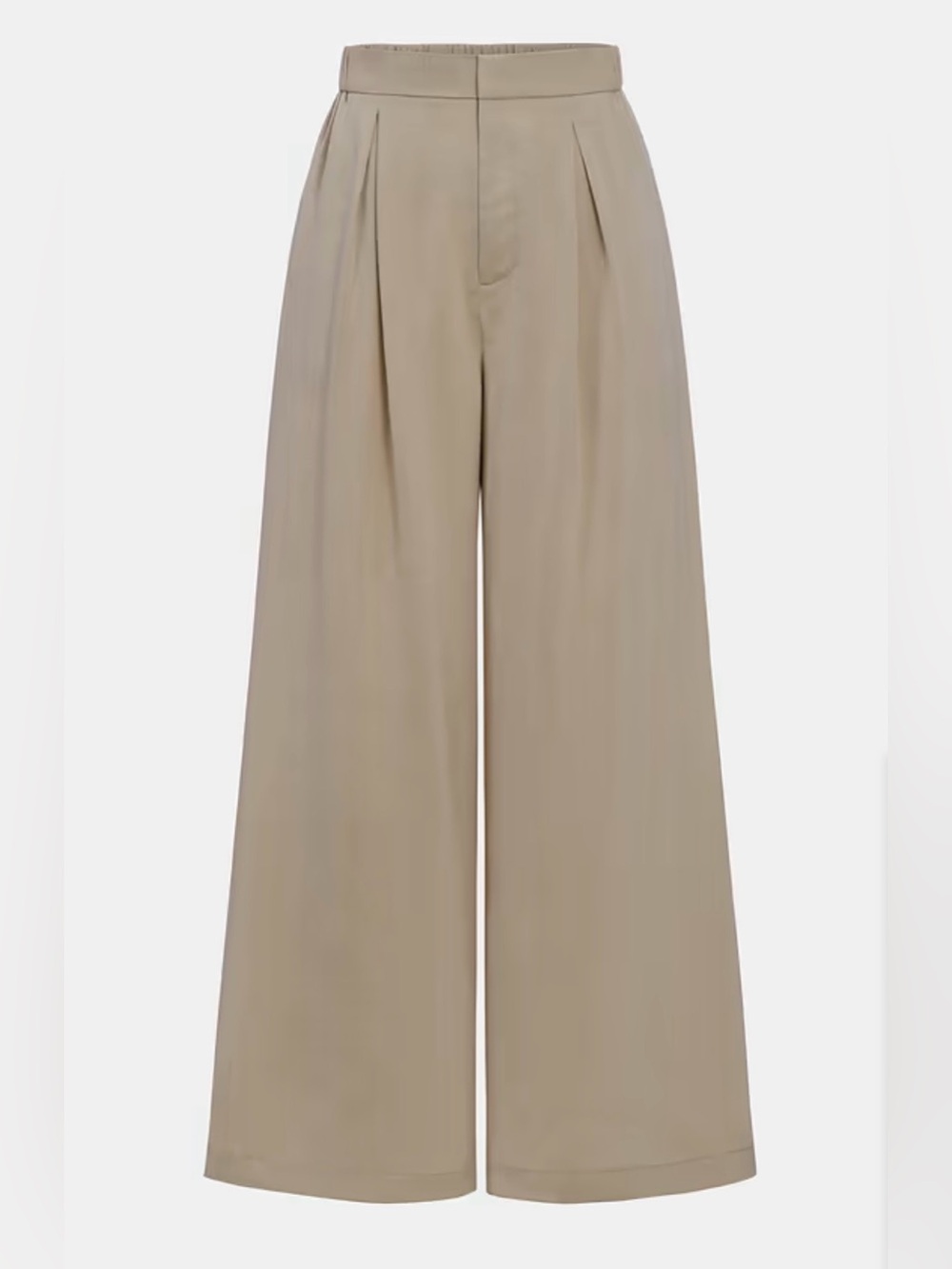 Cupshe Beige High-Rise Wide Leg Trousers Size Medium - Picture 3 of 9